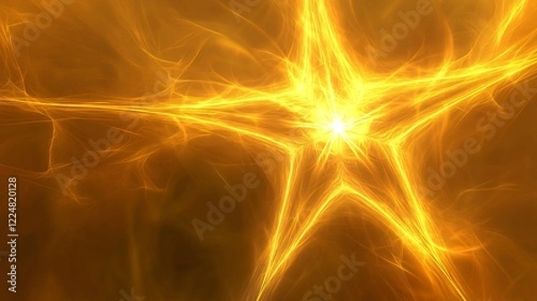 Fototapeta Golden Starburst: A Celestial Fractal
