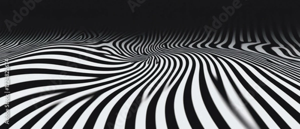 Fototapeta Mesmerizing spiral lines create a captivating texture against a black background