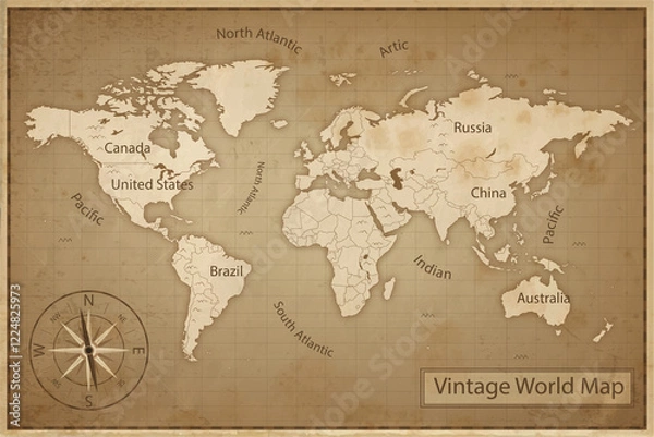 Obraz 1 Vintage world map