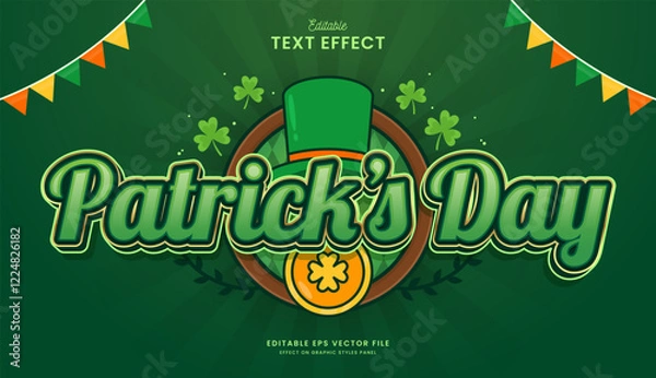 Fototapeta decorative st patricks day editable text effect design