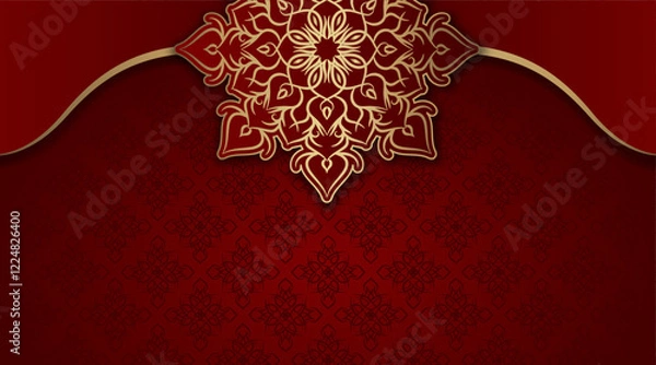 Obraz arabesque-luxury-background-round-gold-decoration