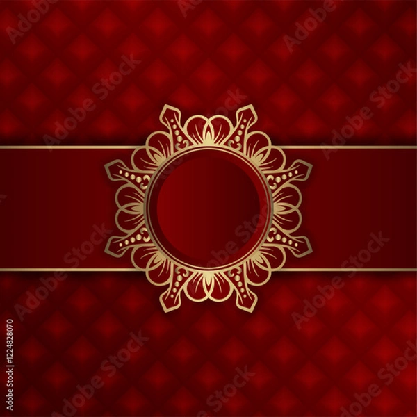 Obraz Red Backgrouqnd Golden Frame