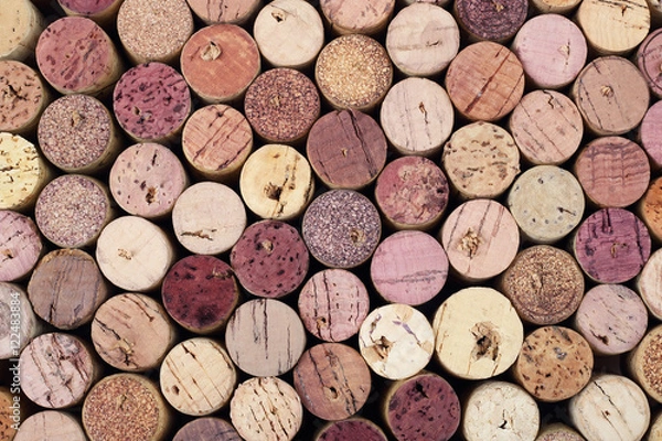 Obraz Stained wine corks horizontal background