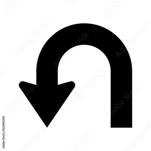 Fototapeta U Turn Arrow Icon. Vector