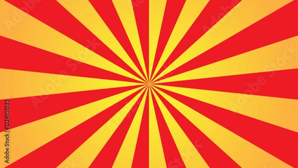 Fototapeta retro sunburst background, red and yellow. Suitable for graphic design materials.