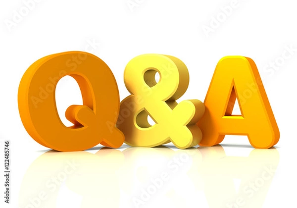 Fototapeta q and a concept 3d illustration