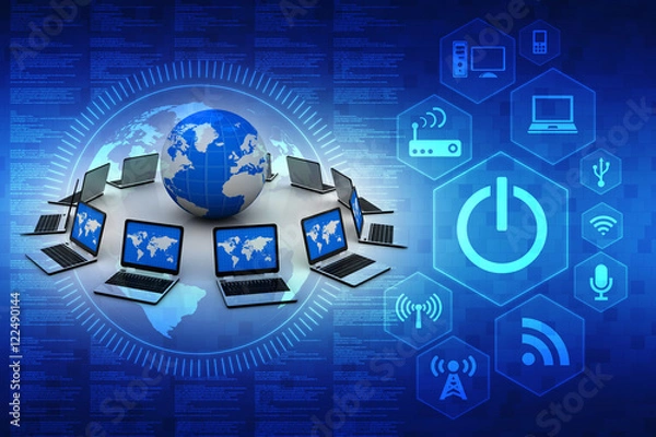 Fototapeta Computer Network,3d rendering