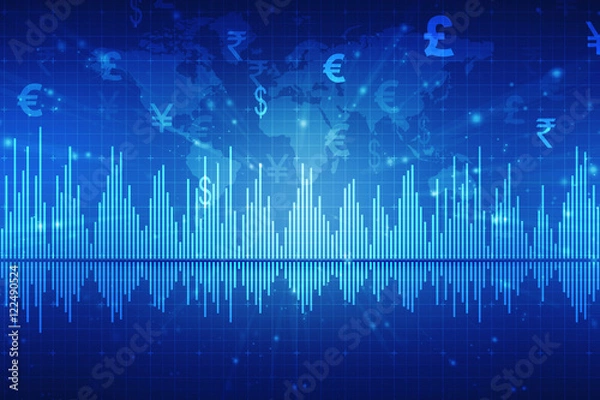 Fototapeta 2d rendering business graph