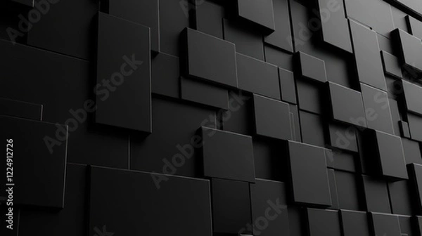 Fototapeta Abstract Black Cubes Background