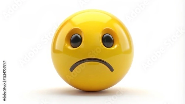 Fototapeta Sad emoticon, 3D rendering
