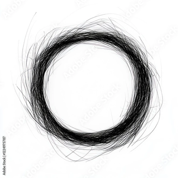 Fototapeta Abstract black circle, white background, design element