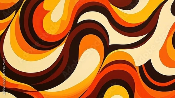 Fototapeta Groovy Retro Abstract Pattern Design