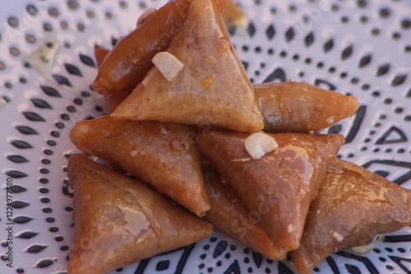 Fototapeta Briwat Close Up, Traditional Moroccan Pastry