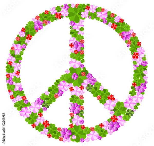 Obraz Peace sign made with flowers