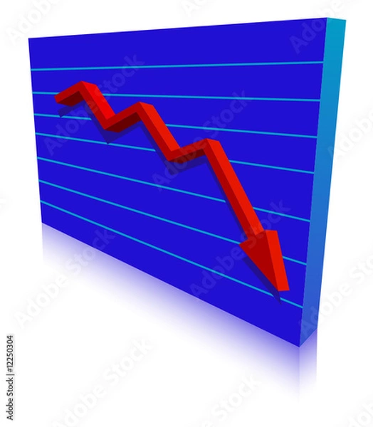 Fototapeta Business Failure graph down arrow