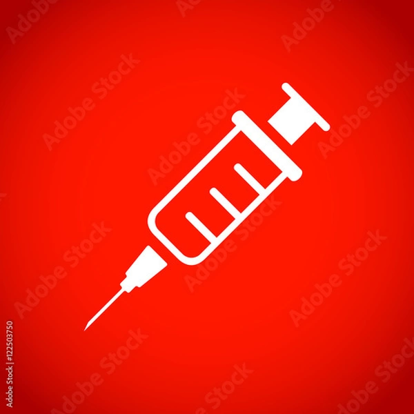 Obraz Injection syringe flat icon vector for medical apps and websites