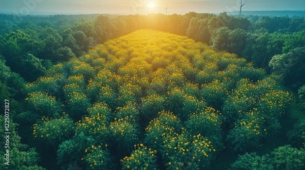 Fototapeta Solar and wind power integration in a US rural community