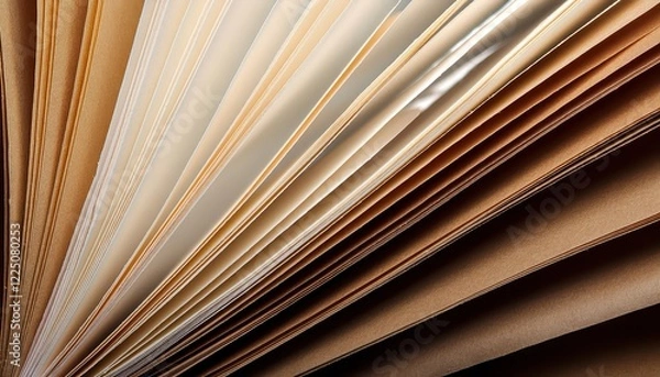 Fototapeta Intriguing Closeup of a Folded Paper Texture, Showcasing Ripples and Layers of Rich, Neutral Hues, Capturing the Beauty in Simplicity.