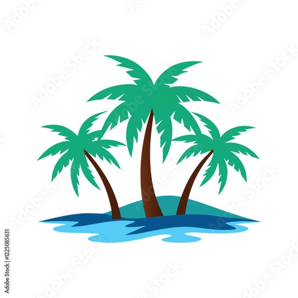 Fototapeta palm tree vector, vector and illustration, vector style