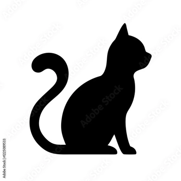 Fototapeta cat silhouette black icon for pet lovers