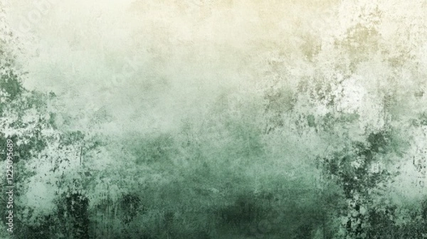 Fototapeta Abstract background with a textured, mottled effect in shades of green, beige, and white. The image features a grainy, speckled texture with