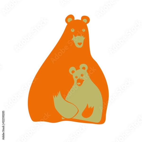 Fototapeta 
Bear isolated on white background. Vector ilustration