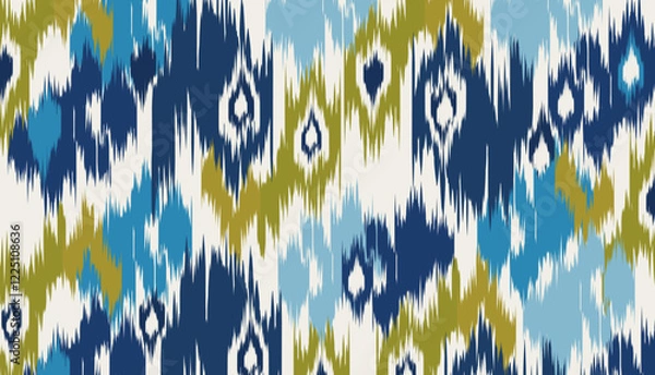 Fototapeta geometric ethnic vintage texture vector art design. textile fashion pattern line ikat seamless pattern and batik fabric texture asian background wallpaper geometry indian. Ethnic abstract ikat art .