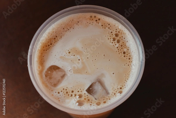 Fototapeta Iced Coffee with Foamy Topping