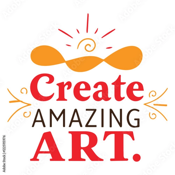 Obraz A  handwritten typography  of graphic T-shirt design text  Create amazing art