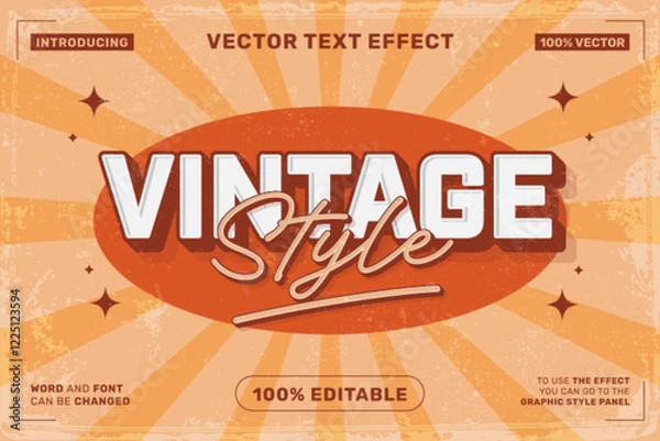 Fototapeta Editable text effect Vintage template style premium vector