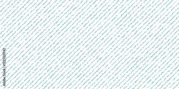 Fototapeta Slub worn linen slant seamless pattern. Abstract bg with blue diagonal texture of flax fabric. Melange wool textile. Rough rug with uneven dots and specks. Vector illustration
