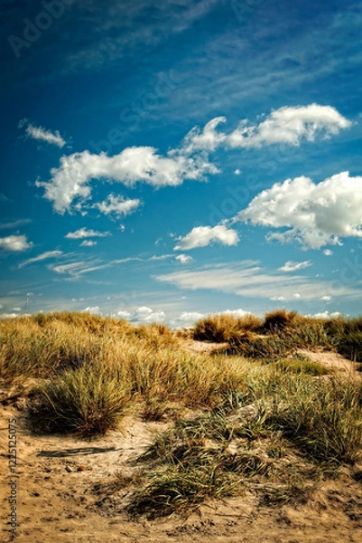 Fototapeta Beach scene with beautiful clouds