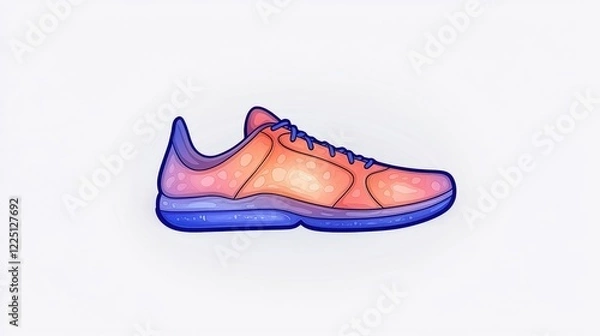 Fototapeta Colorful Running Shoe Illustration with Gradient and Modern Design Features