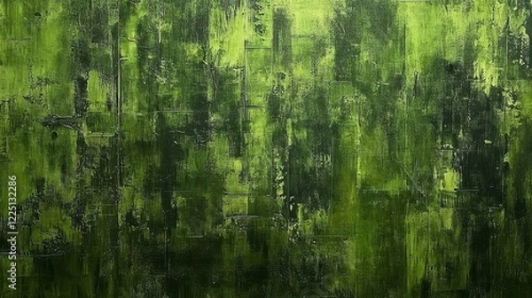 Fototapeta Lush green foliage in a forest setting, with dappled sunlight filtering through the leaves. The image features a dense texture of varying shades of