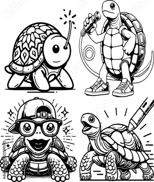 Obraz turtle , turtle vector set, turtle set 