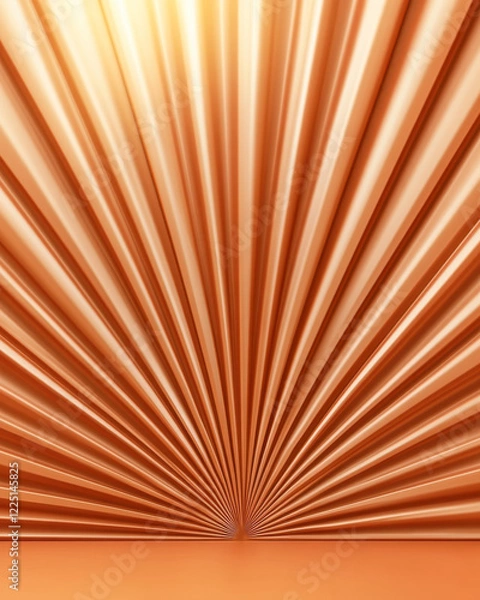 Fototapeta Terracotta Instagram story with a central sunburst design and gradient rays. Two photo placeholders are on the bottom, with text space at the top