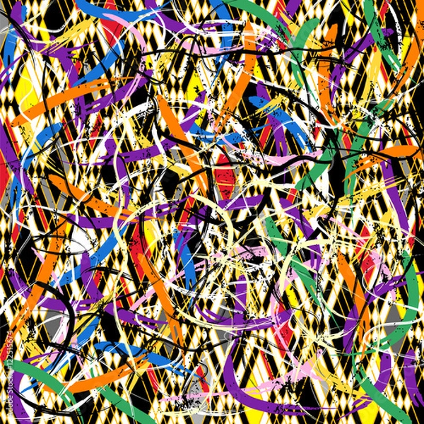 Fototapeta abstract background, with strokes, splashes and geometric lines