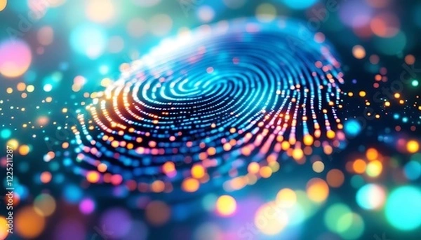 Fototapeta Abstract Fingerprint Art Colorful Lights Digital Background