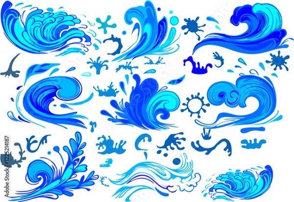 Fototapeta Abstract vector illustration of water waves Clean and modern design with a calming natural aesthetic ideal for designs related to nature, fluid movement, or marine themes
