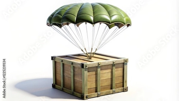 Fototapeta Crate Delivery by Parachute