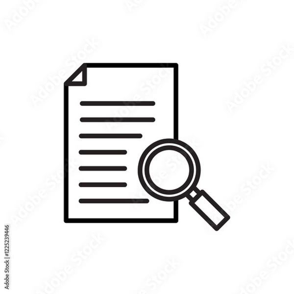 Fototapeta case study icon Flat vector set outline