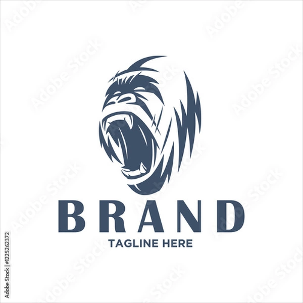 Obraz Roaring Angry Bog Gorilla Ape Logo Design