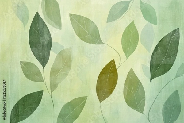 Obraz Leaves, nature-inspired background with soft hues and textures ideal for eco-friendly projects, gardening themes, wellness concepts, or organic product designs.
