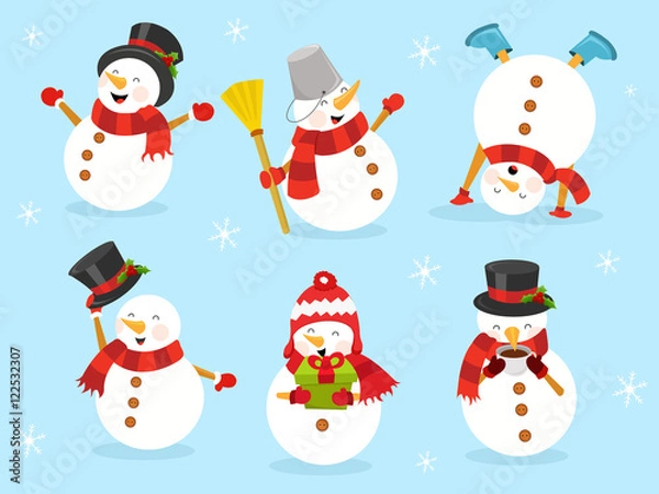 Obraz Cute Snowman  Set