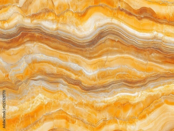 Fototapeta Abstract orange and white wavy texture pattern resembling natural stone or marble surface