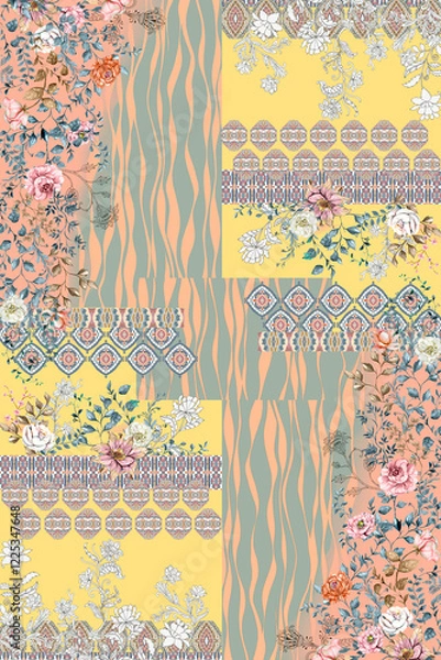 Obraz Seamless pattern floral design abstract surface pattern textile design