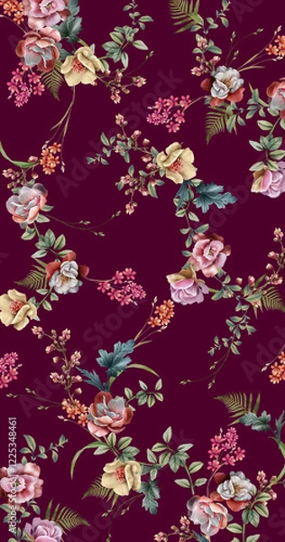 Fototapeta Seamless pattern floral design abstract surface pattern textile design