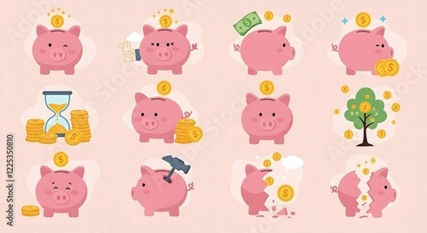 Obraz financial piggy bank Ideas for saving money for the future