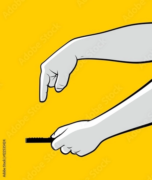 Obraz Hand pushing remote control button