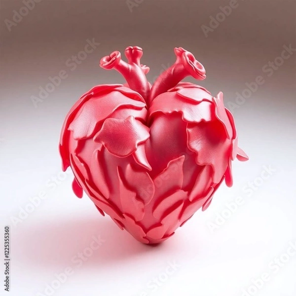 Obraz red heart on white background